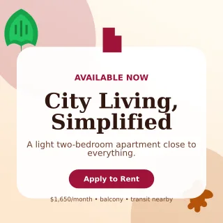 Botanical Rental Listing Social Post — editable white real estate template, instagram post