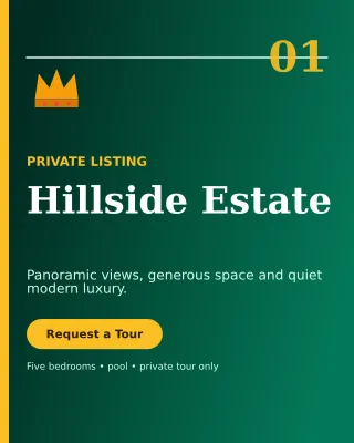 Editorial Luxury Villa Poster — editable black real estate template, instagram portrait