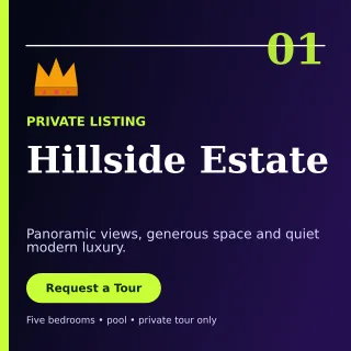 Editorial Luxury Villa Social Post — editable black real estate template, instagram post