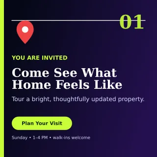 Editorial Open House Social Post — editable black real estate template, instagram post