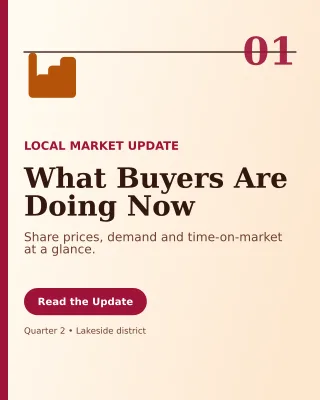 Editorial Property Market Report Poster — editable white real estate template, instagram portrait