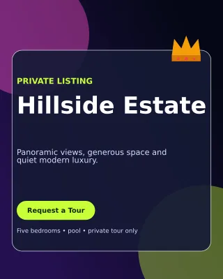 Glass Luxury Villa Poster — editable black real estate template, instagram portrait