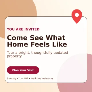 Glass Open House Social Post — editable white real estate template, instagram post