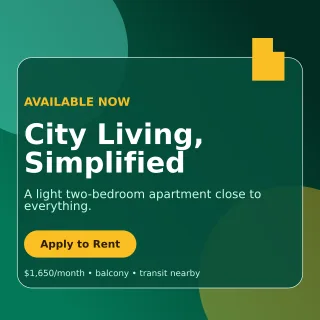 Glass Rental Listing Social Post — editable black real estate template, instagram post
