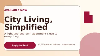 Glass Rental Listing Wide Ad — editable white real estate template, youtube thumbnail