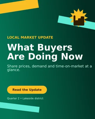 Kinetic Property Market Report Poster — editable black real estate template, instagram portrait
