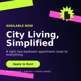 Kinetic Rental Listing Social Post — editable black real estate template, instagram post
