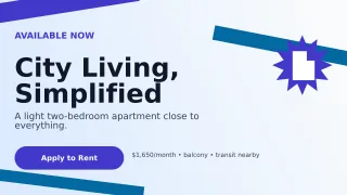 Kinetic Rental Listing Wide Ad — editable white real estate template, youtube thumbnail