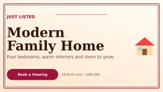 Luxe New Listing Wide Ad — editable white real estate template, youtube thumbnail