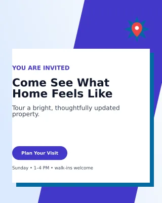 Neo Open House Poster — editable white real estate template, instagram portrait