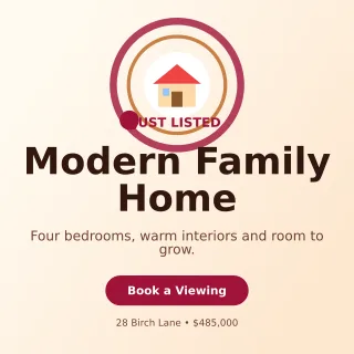 Orbit New Listing Social Post — editable white real estate template, instagram post
