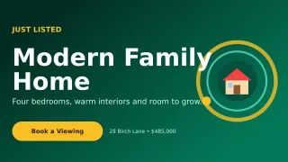Orbit New Listing Wide Ad — editable black real estate template, youtube thumbnail