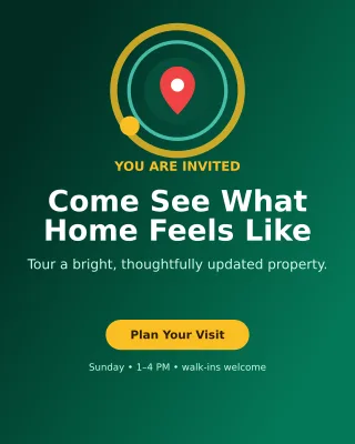 Orbit Open House Poster — editable black real estate template, instagram portrait