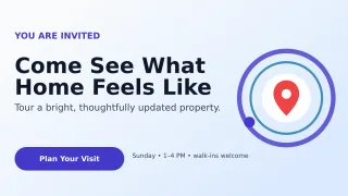 Orbit Open House Wide Ad — editable white real estate template, youtube thumbnail