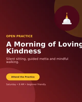 Aurora Buddhist Meditation Invitation — editable black religious event template, instagram portrait