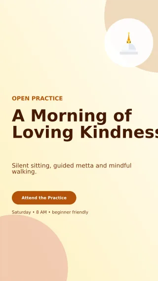 Aurora Buddhist Meditation Mobile Invite — editable white religious event template, story / reel