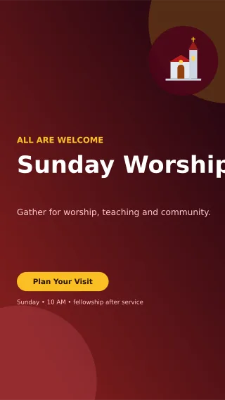 Aurora Church Service Mobile Invite — editable black religious event template, story / reel