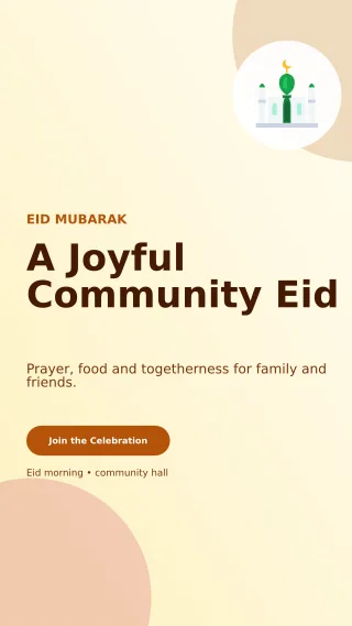 Aurora Eid Gathering Mobile Invite — editable white religious event template, story / reel
