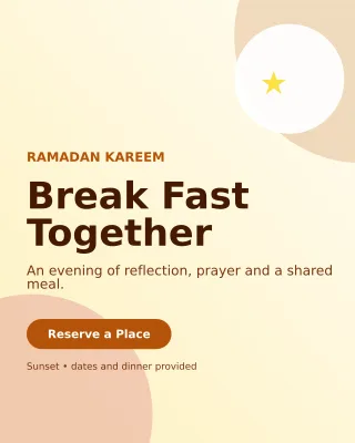 Aurora Ramadan Iftar Invitation — editable white religious event template, instagram portrait