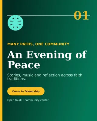 Editorial Interfaith Gathering Invitation — editable black religious event template, instagram portrait