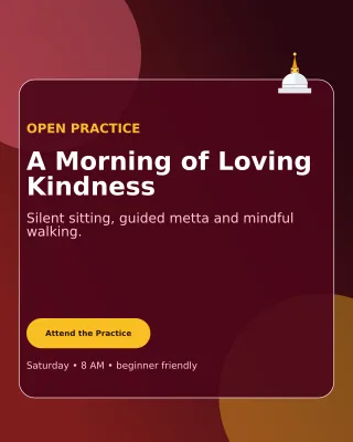 Glass Buddhist Meditation Invitation — editable black religious event template, instagram portrait