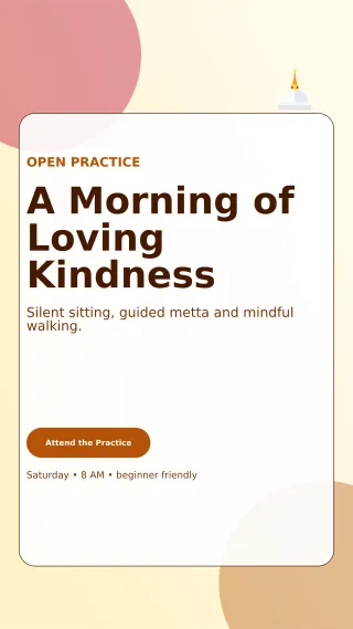 Glass Buddhist Meditation Mobile Invite — editable white religious event template, story / reel