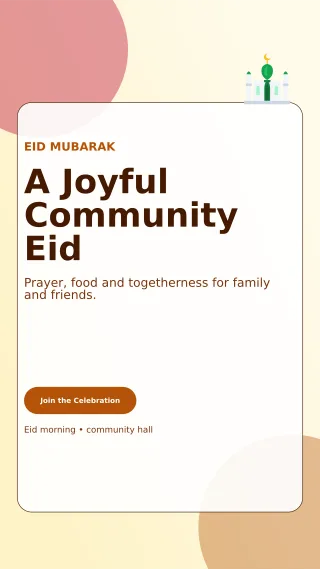 Glass Eid Gathering Mobile Invite — editable white religious event template, story / reel