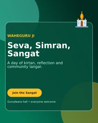 Glass Gurpurab Langar Invitation — editable black religious event template, instagram portrait