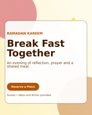 Glass Ramadan Iftar Invitation — editable white religious event template, instagram portrait