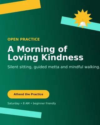 Kinetic Buddhist Meditation Invitation — editable black religious event template, instagram portrait