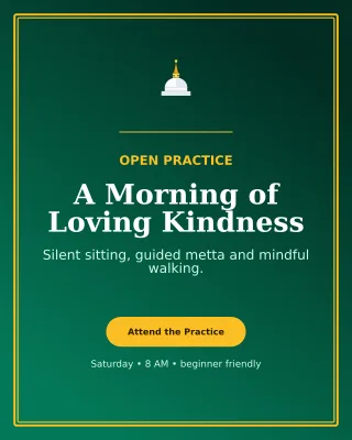 Luxe Buddhist Meditation Invitation — editable black religious event template, instagram portrait