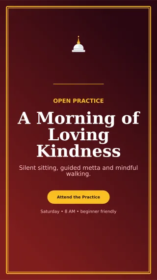 Luxe Buddhist Meditation Mobile Invite — editable black religious event template, story / reel