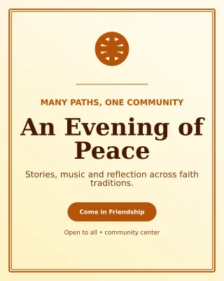 Luxe Interfaith Gathering Invitation — editable white religious event template, instagram portrait