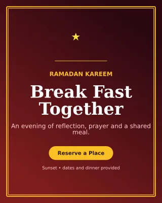 Luxe Ramadan Iftar Invitation — editable black religious event template, instagram portrait