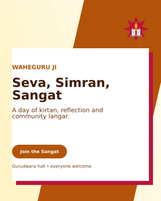 Neo Gurpurab Langar Invitation — editable white religious event template, instagram portrait