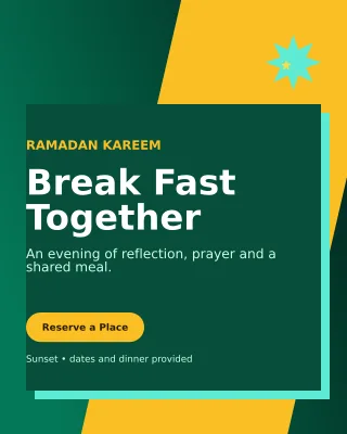 Neo Ramadan Iftar Invitation — editable black religious event template, instagram portrait