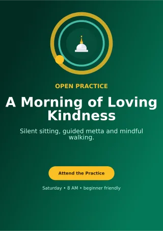 Orbit Buddhist Meditation Ceremony Poster — editable black religious event template, a4 print