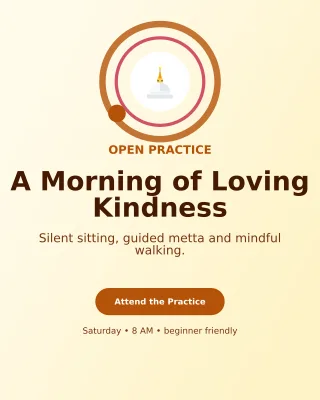 Orbit Buddhist Meditation Invitation — editable white religious event template, instagram portrait