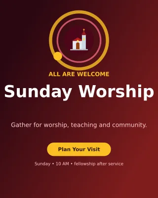 Orbit Church Service Invitation — editable black religious event template, instagram portrait