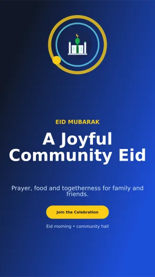 Orbit Eid Gathering Mobile Invite — editable blue religious event template, story / reel