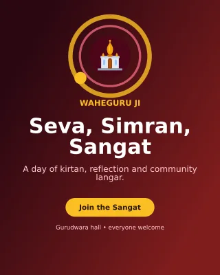 Orbit Gurpurab Langar Invitation — editable black religious event template, instagram portrait