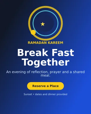 Orbit Ramadan Iftar Invitation — editable blue religious event template, instagram portrait