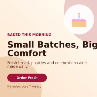 Aurora Bakery Promotion Social Post — editable white restaurant template, instagram post