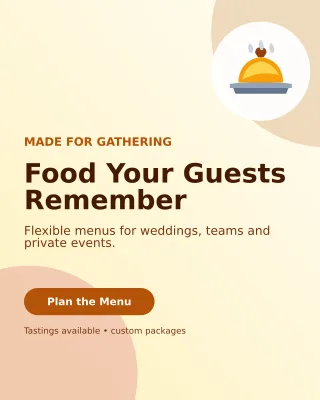 Aurora Catering Service Offer Poster — editable white restaurant template, instagram portrait