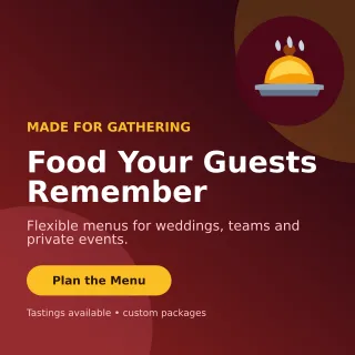 Aurora Catering Service Social Post — editable black restaurant template, instagram post