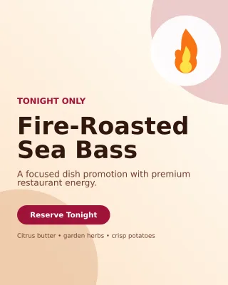 Aurora Chef Special Offer Poster — editable white restaurant template, instagram portrait