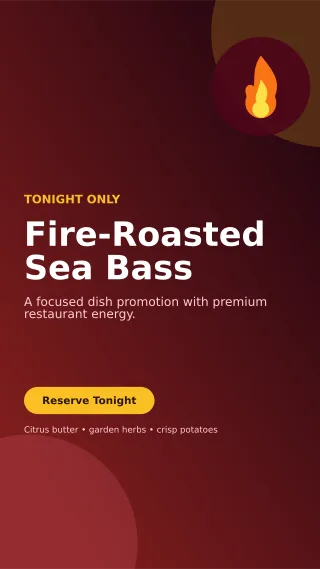 Aurora Chef Special Story — editable black restaurant template, story / reel
