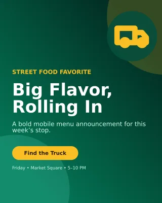 Aurora Food Truck Offer Poster — editable black restaurant template, instagram portrait