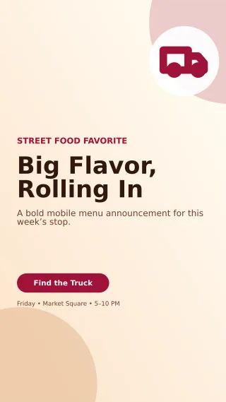 Aurora Food Truck Story — editable white restaurant template, story / reel
