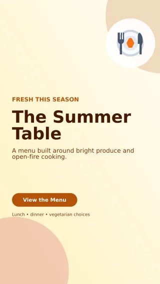 Aurora Seasonal Menu Story — editable white restaurant template, story / reel